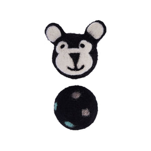 Colorful Felt Ball Pet Toy With Bell Interactive Chew Toy