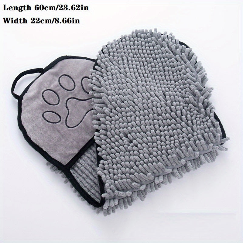 Absorbent Microfiber Pet Drying Towel With Hand Pockets For Pet Care
