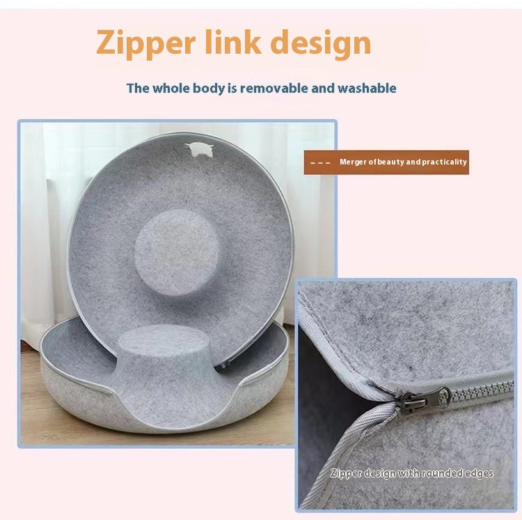 Comfortable Round Tunnel Bed for Pets