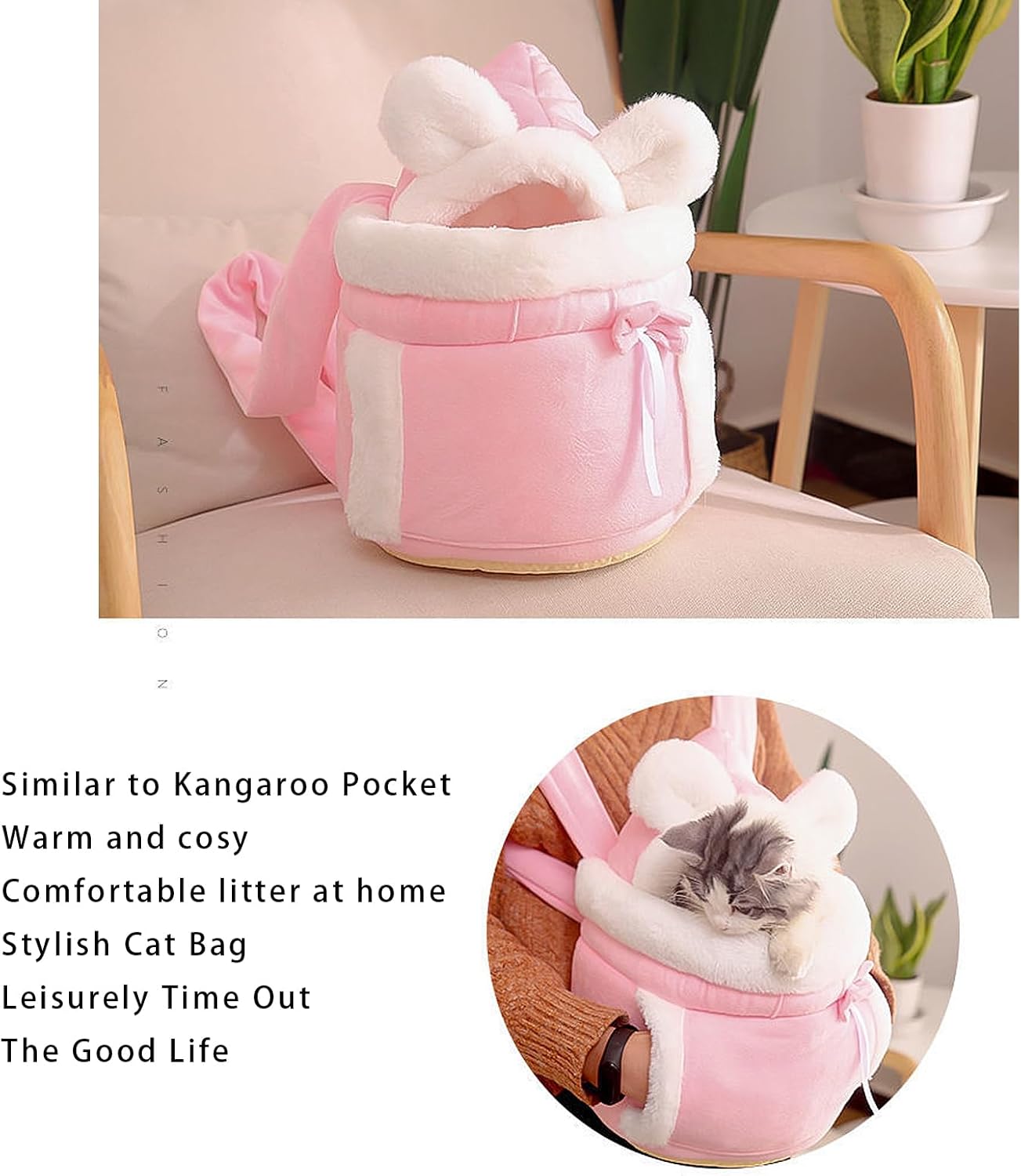 Pet Double Pocket Front Carrier Backpack Warm Travel Bag