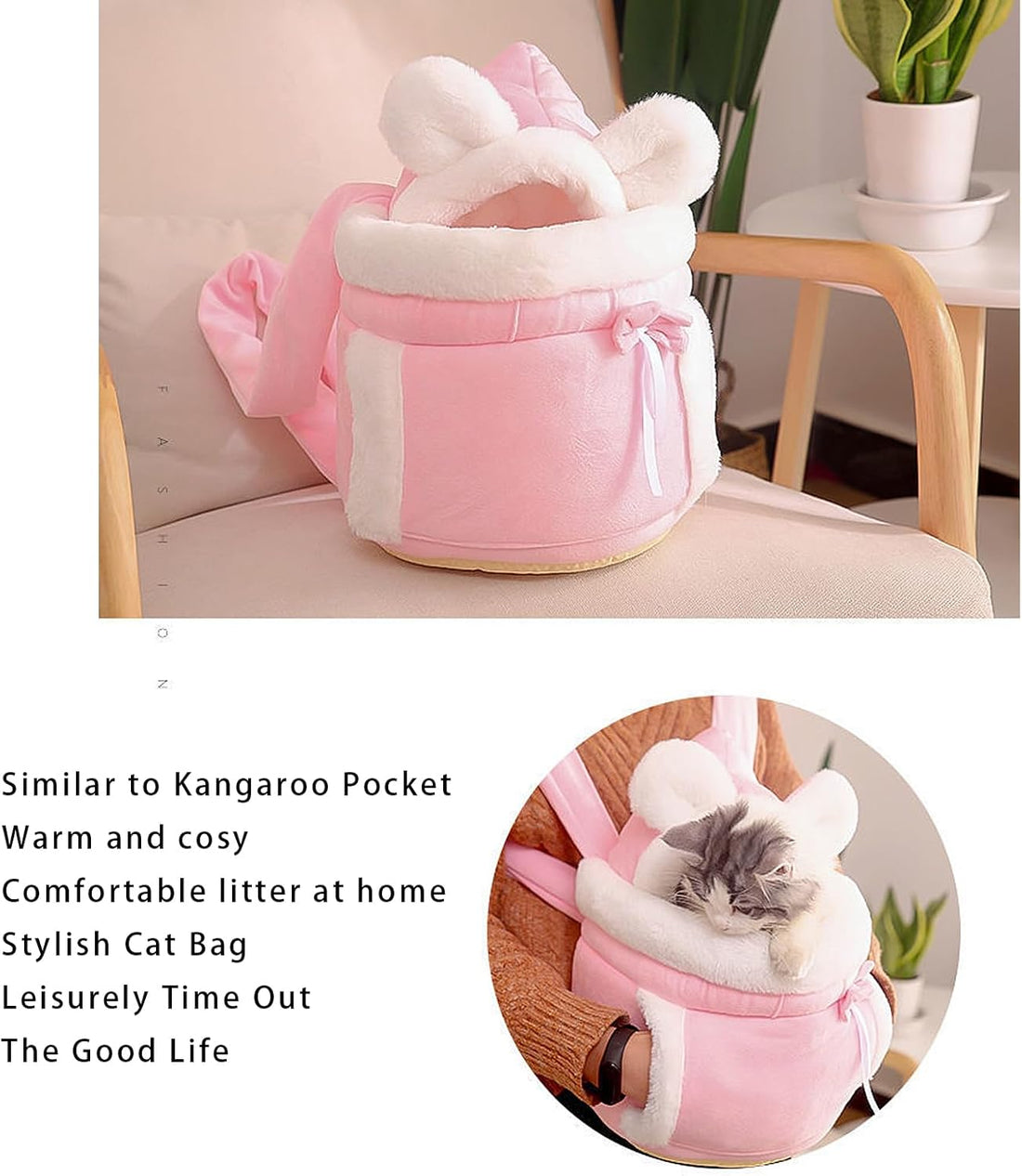 Pet Double Pocket Front Carrier Backpack Warm Travel Bag