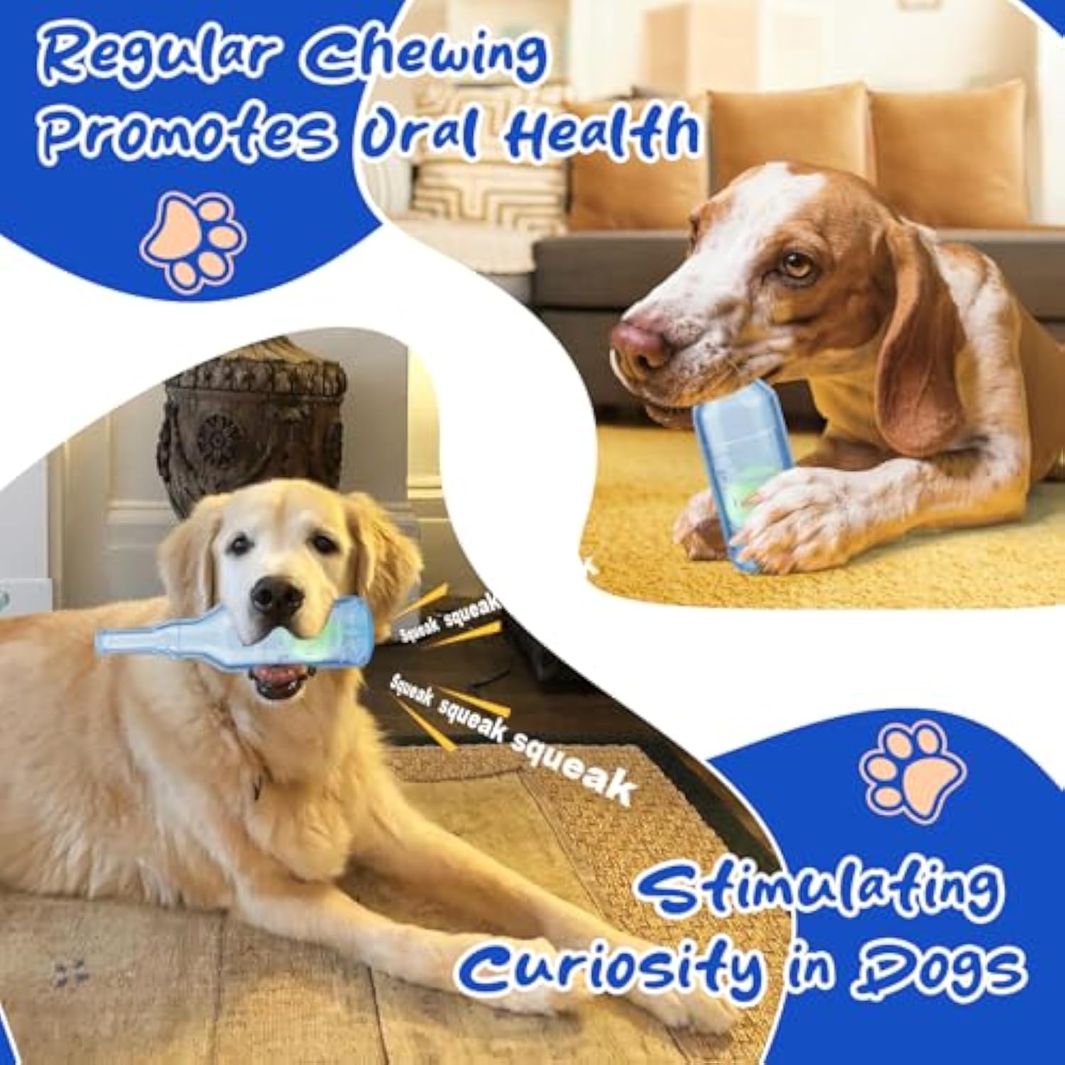 Squeaky Water Bottle Chew Toy For Pets Indestructible Interactive Boredom Toy