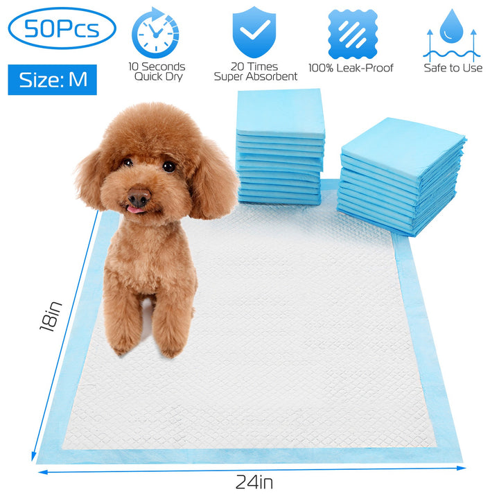 50 Piece Pet Training Pads For Potty Use Mats Absorbent 24x18 Inches