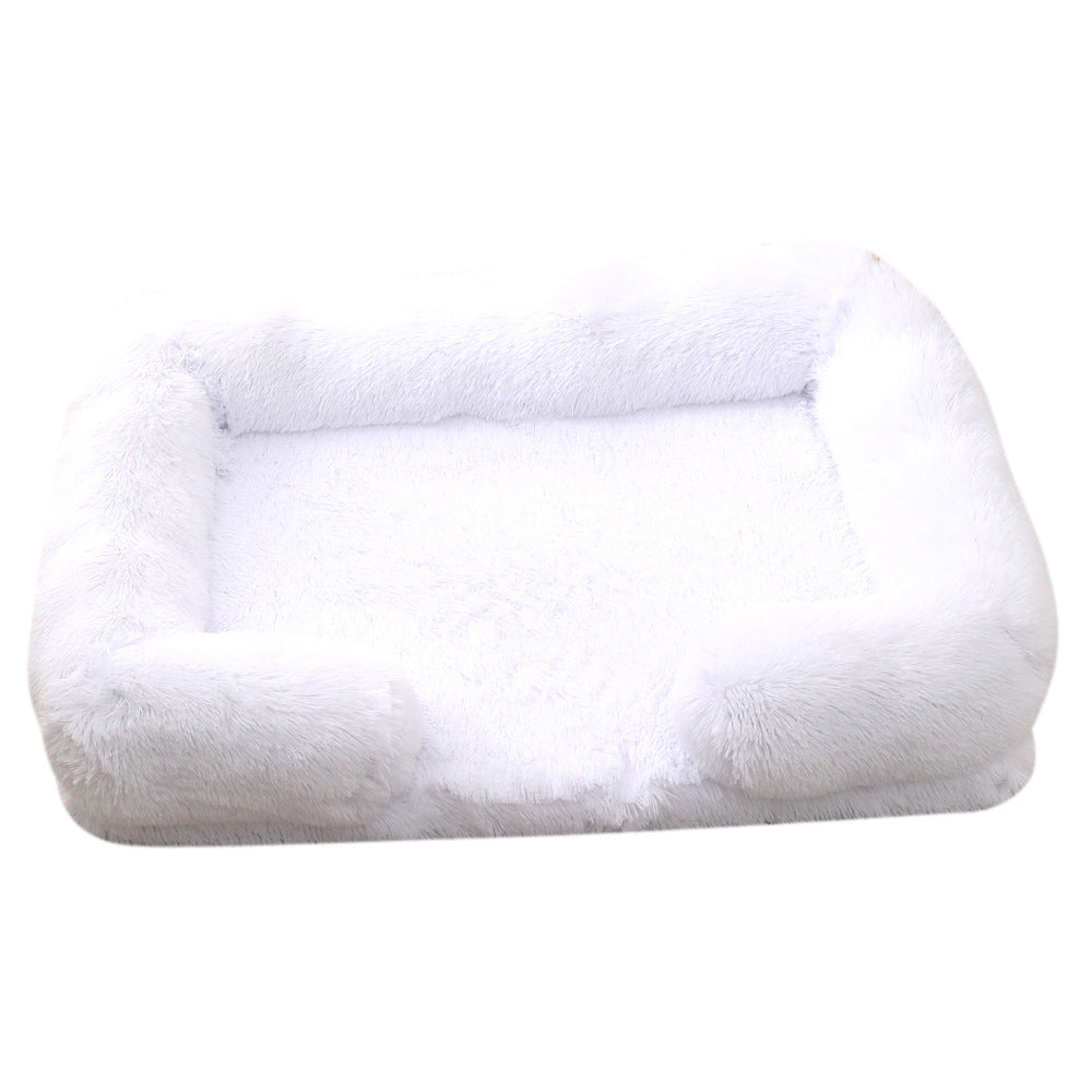 Plush Round Pet Bed Warm Comfortable Winter Sleeping Mat