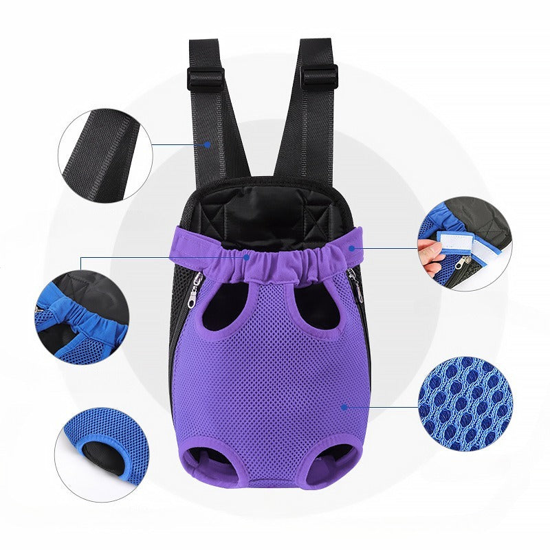 Pet Breathable Adjustable Front Carrier Backpack Travel Bag