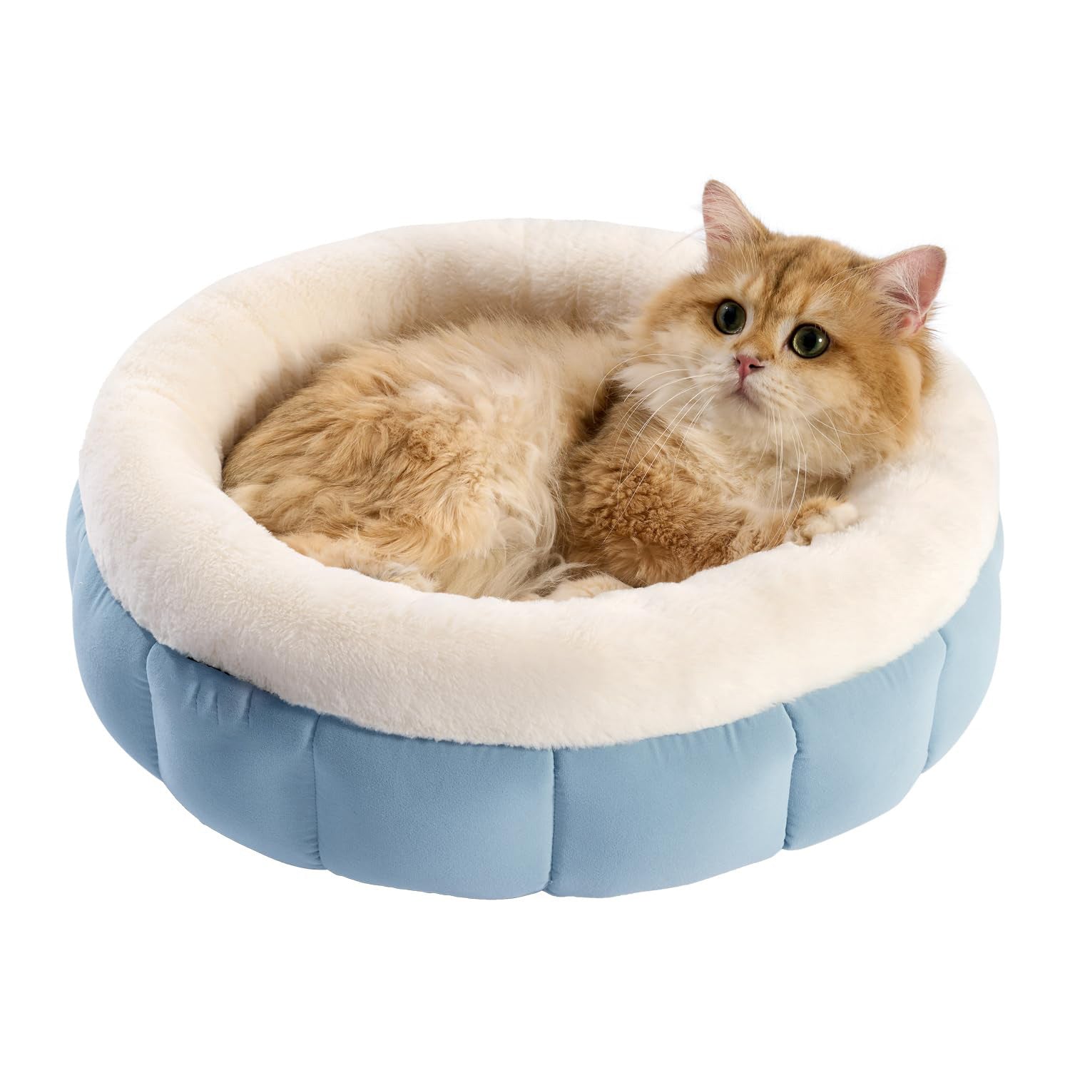 Round Donut Bed Washable Comfortable Pet Bed for Small Pets