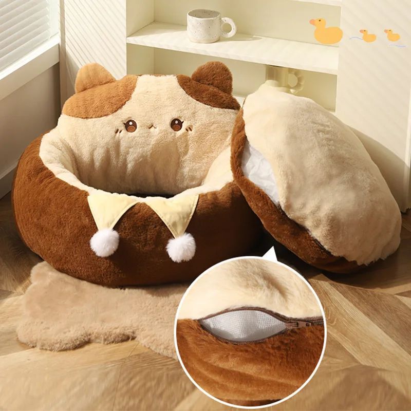 Round Sofa Bed Cushion Warm Mattress for Pets