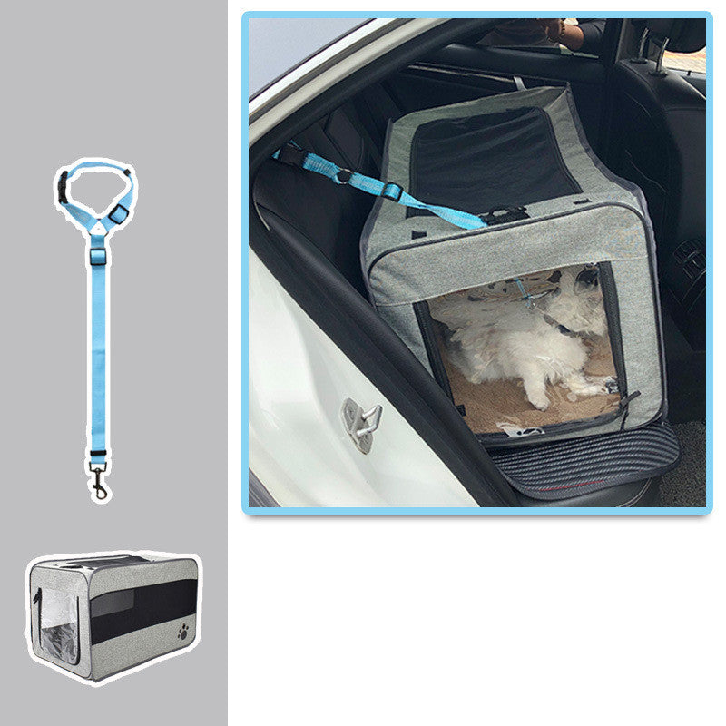 Portable Foldable Pet Carrier Bag With Safety Locking Zippers
