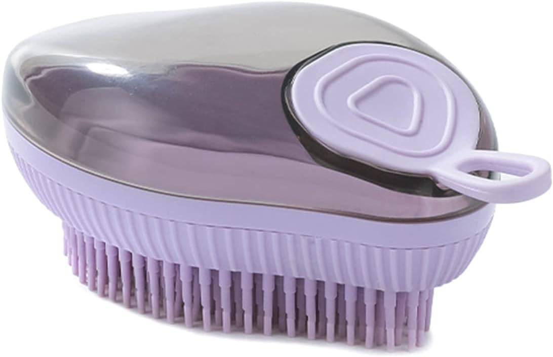 Silicone Pet Bath Brush With Soap Dispenser Massage Grooming Tool