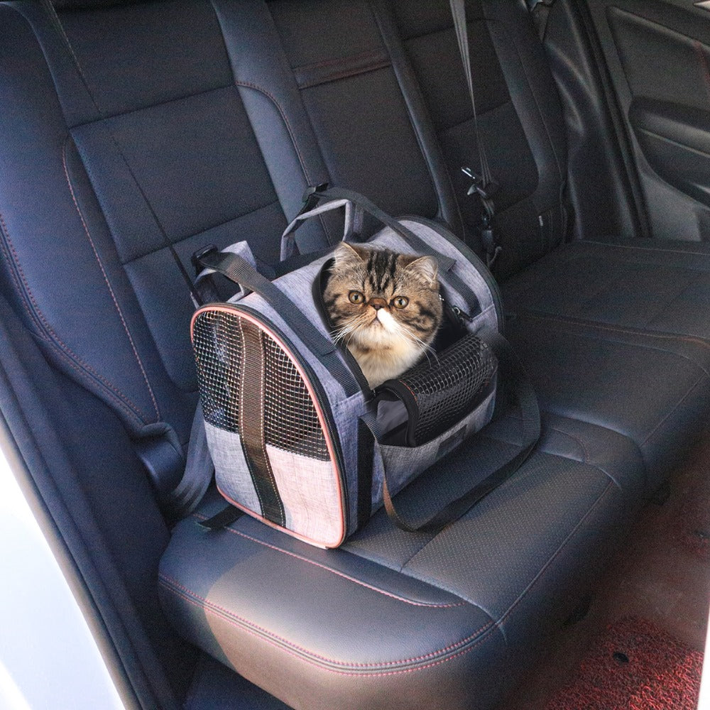 Pet Multi Functional Folding Car Seat Carrier Basket Travel Bag