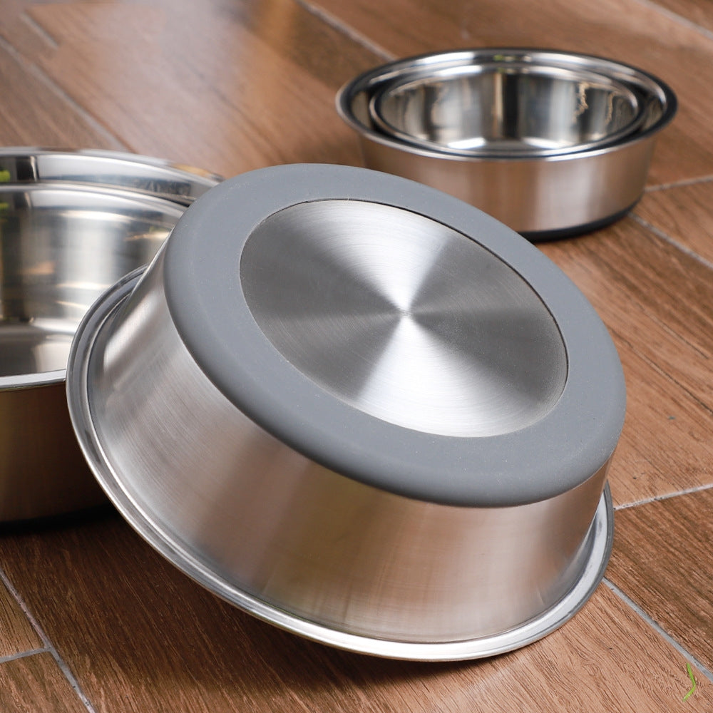 Silicone And Stainless Steel Pet Feeding Bowl For Pet Care