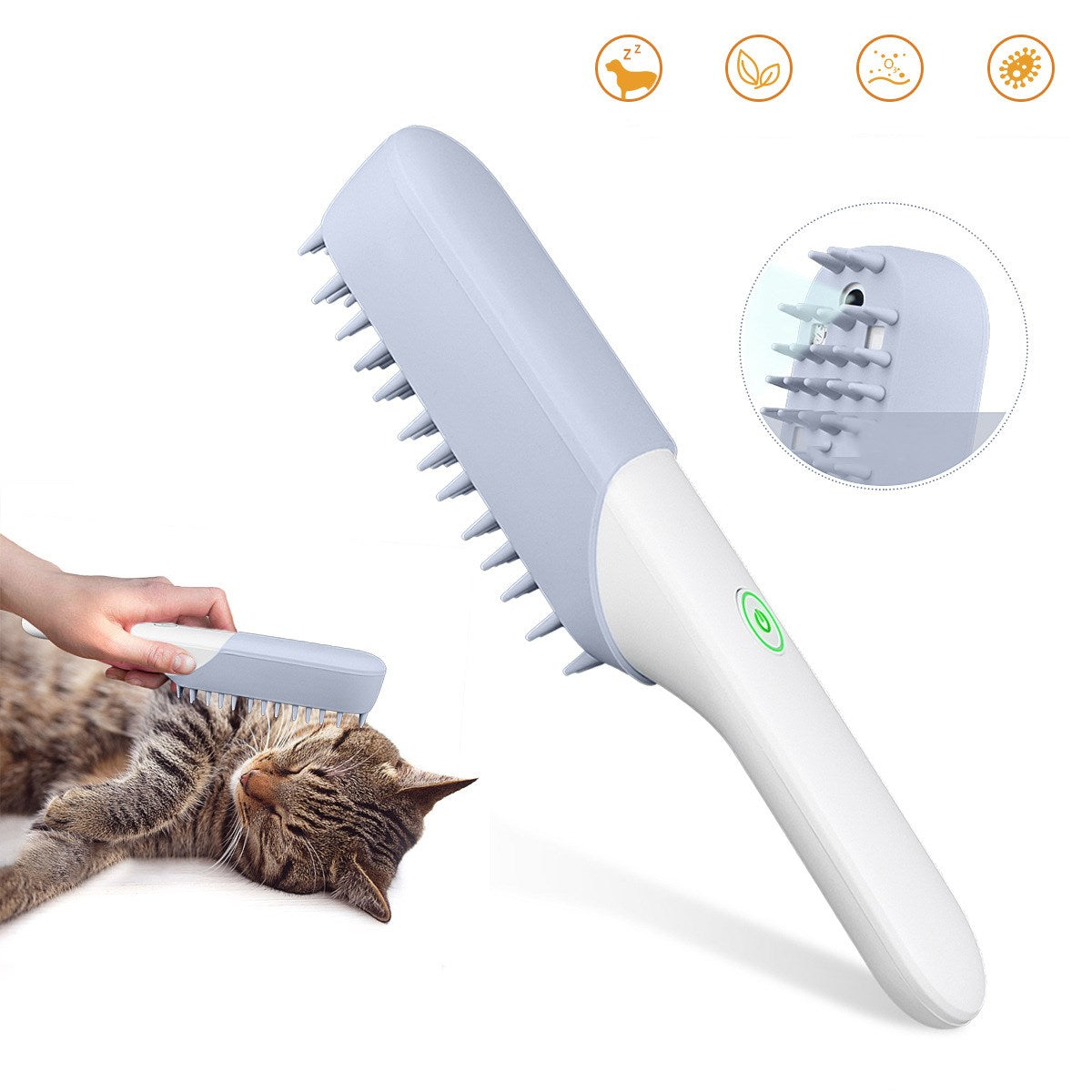 Pet Silicone Grooming Brush Massage Comb for Fur Removal