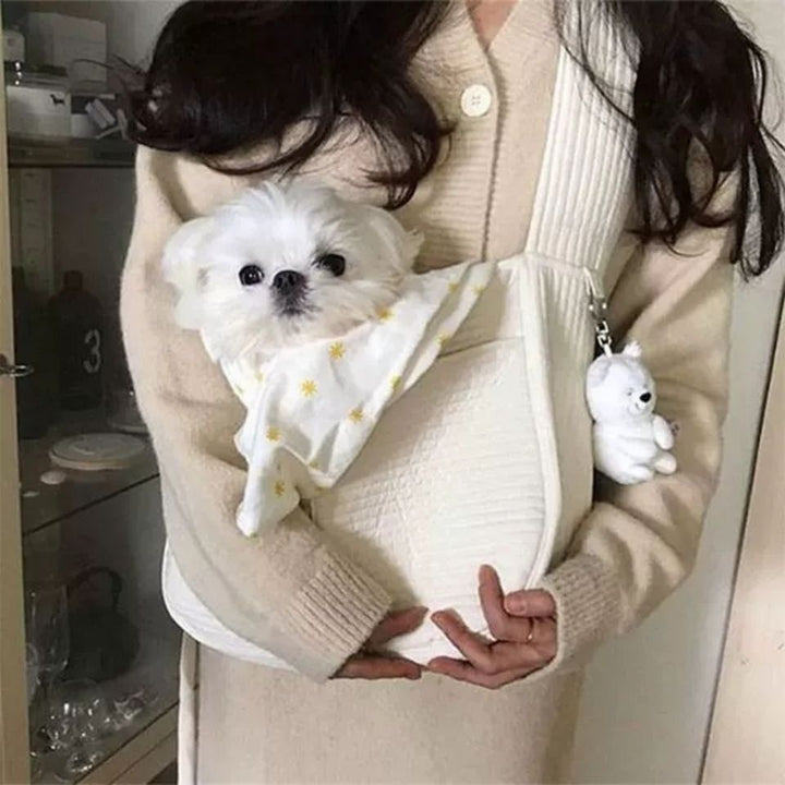Handmade Canvas Pet Carrier Shoulder Bag Breathable Outdoor Travel Tote