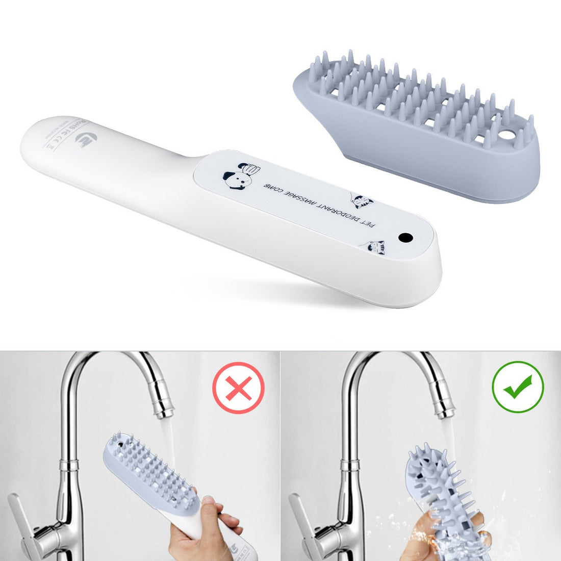 Pet Silicone Grooming Brush Massage Comb for Fur Removal