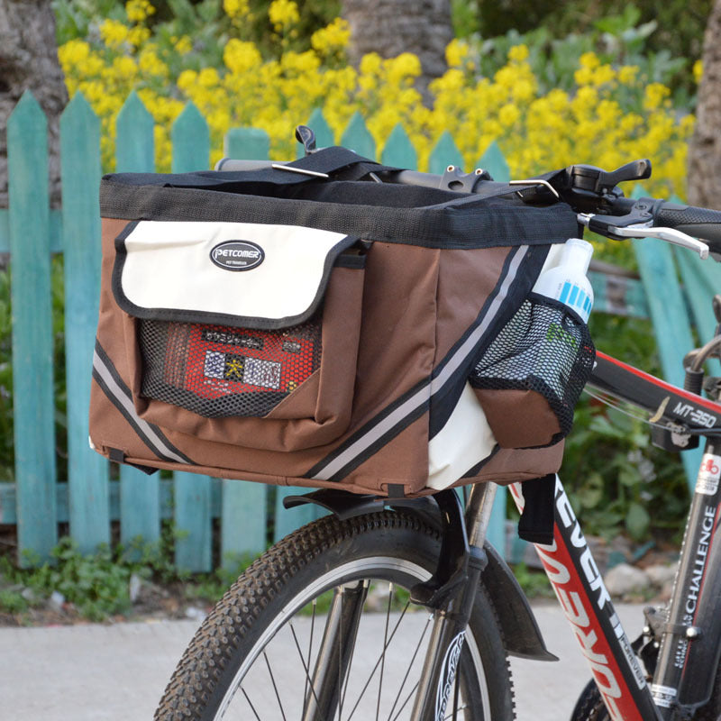 Removable Pet Bicycle Carrier Front Handlebar Basket Travel Bag