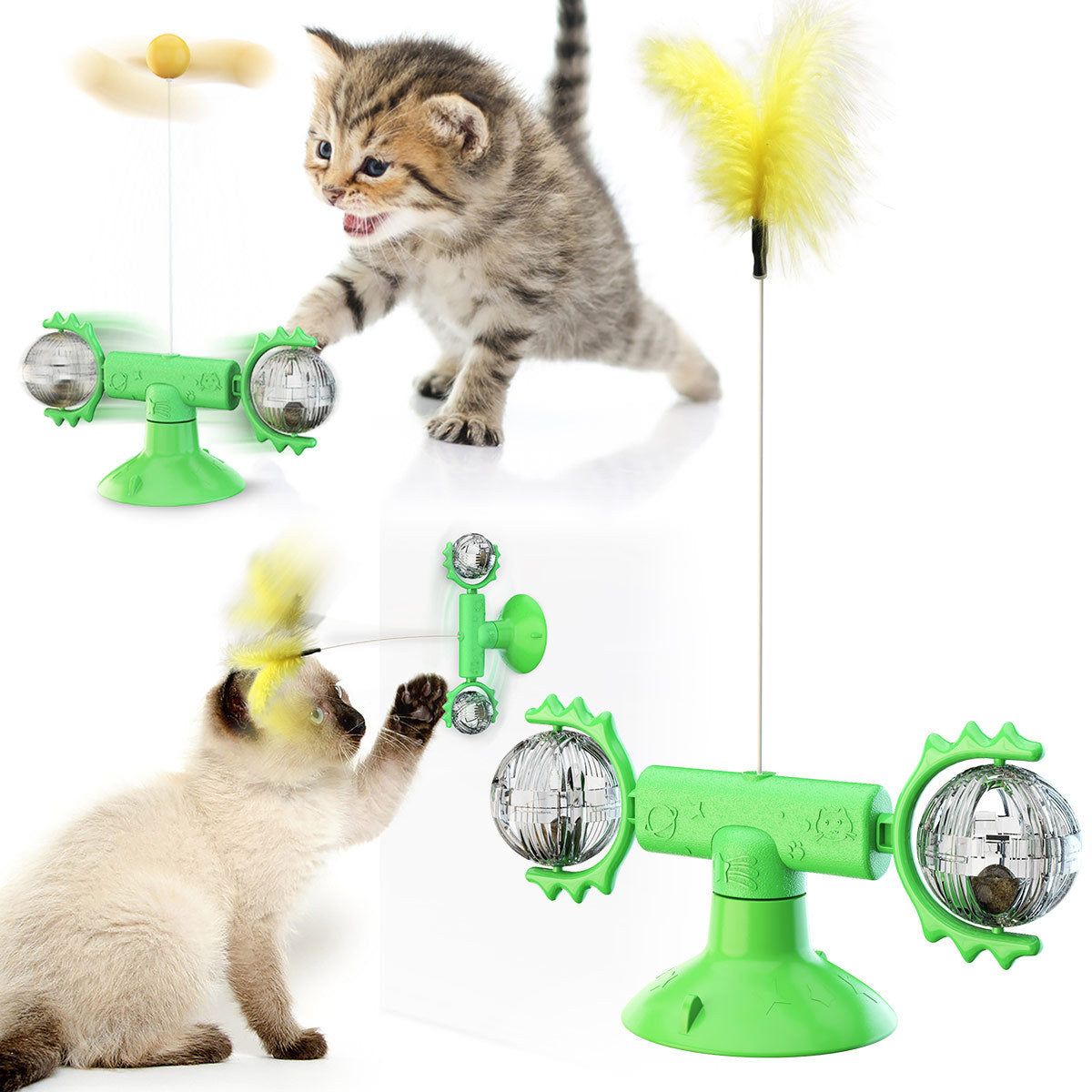 Interactive Turntable Windmill Glowing Pet Toy
