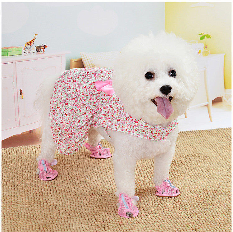 Floral Bowknot Breathable Cute Princess Pet Dress