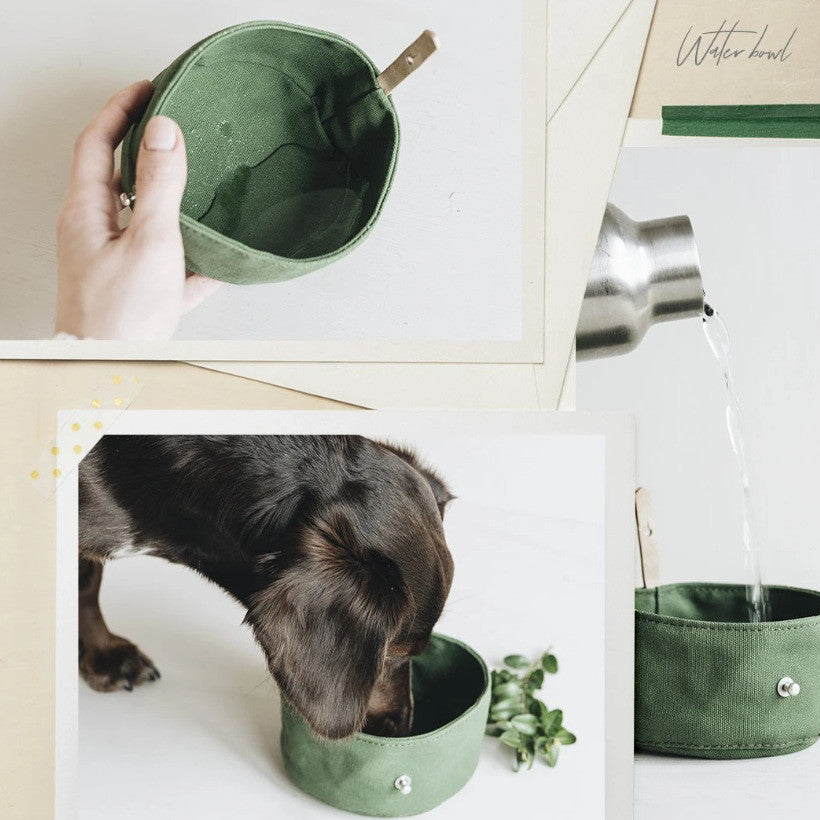 Foldable Canvas Feeding and Water Bowl for Pets Portable