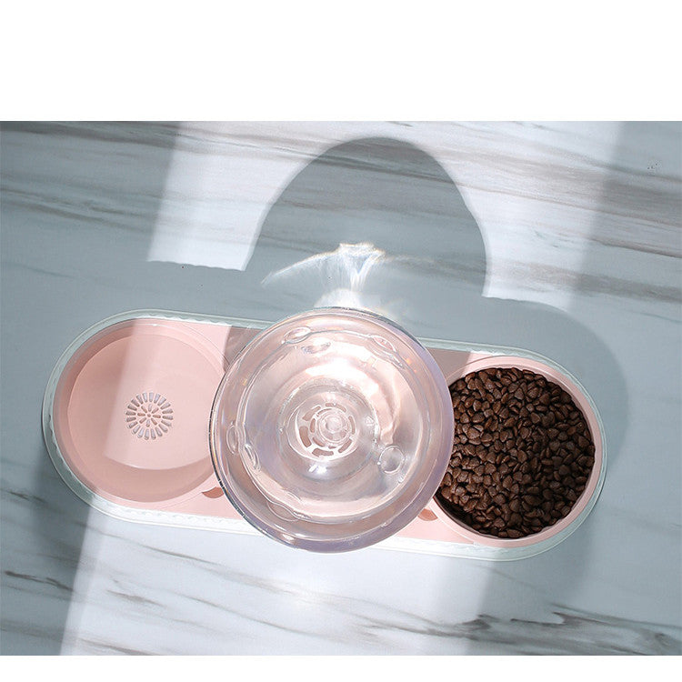 Automatic Pet Feeder And Water Dispenser Feeding Drinking Bowl