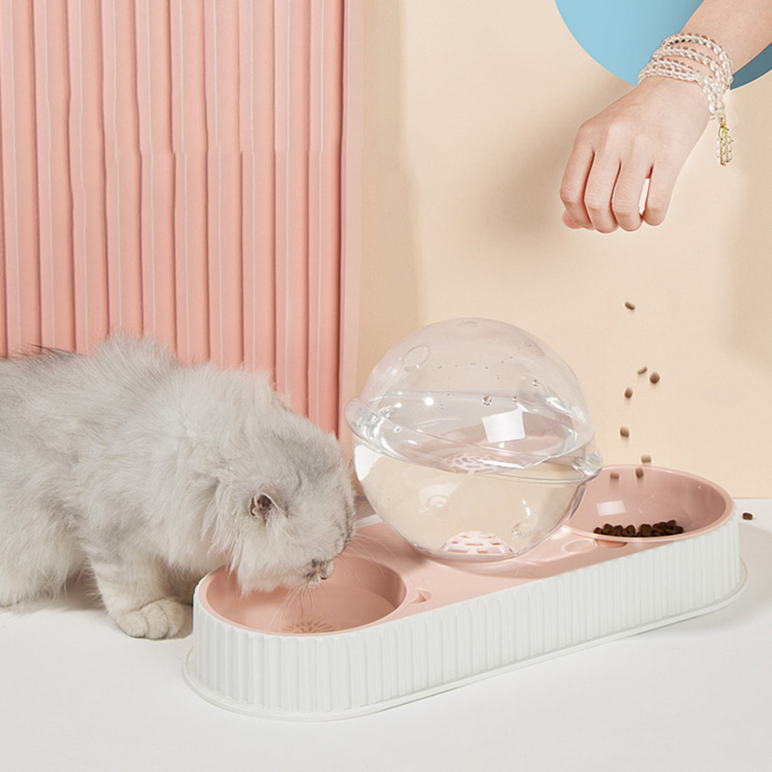 Automatic Pet Feeder And Water Dispenser Feeding Drinking Bowl