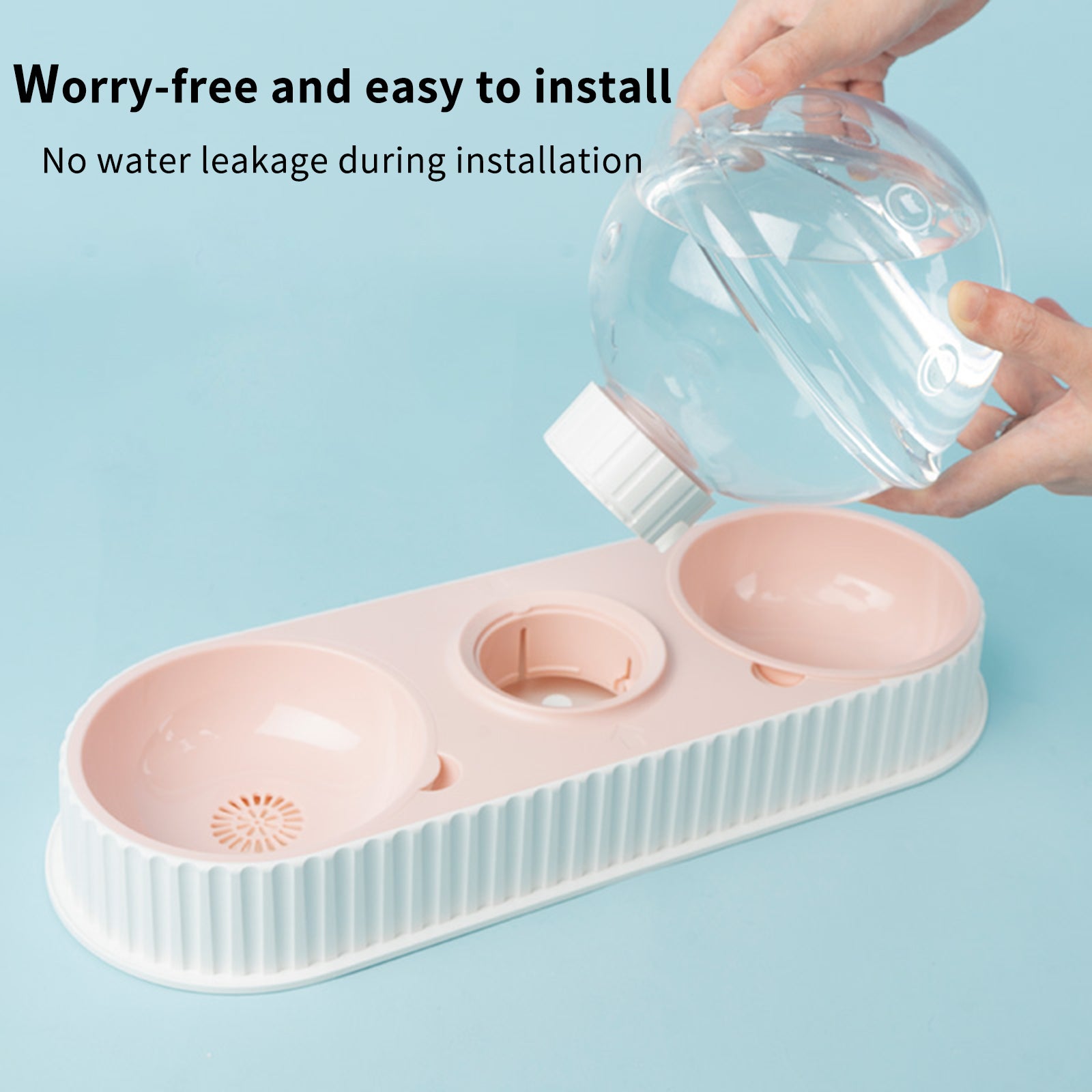 Automatic Pet Feeder And Water Dispenser Feeding Drinking Bowl