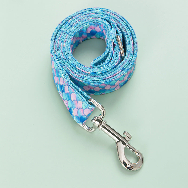 Pet Mermaid Collar Leash Set Adjustable Lead
