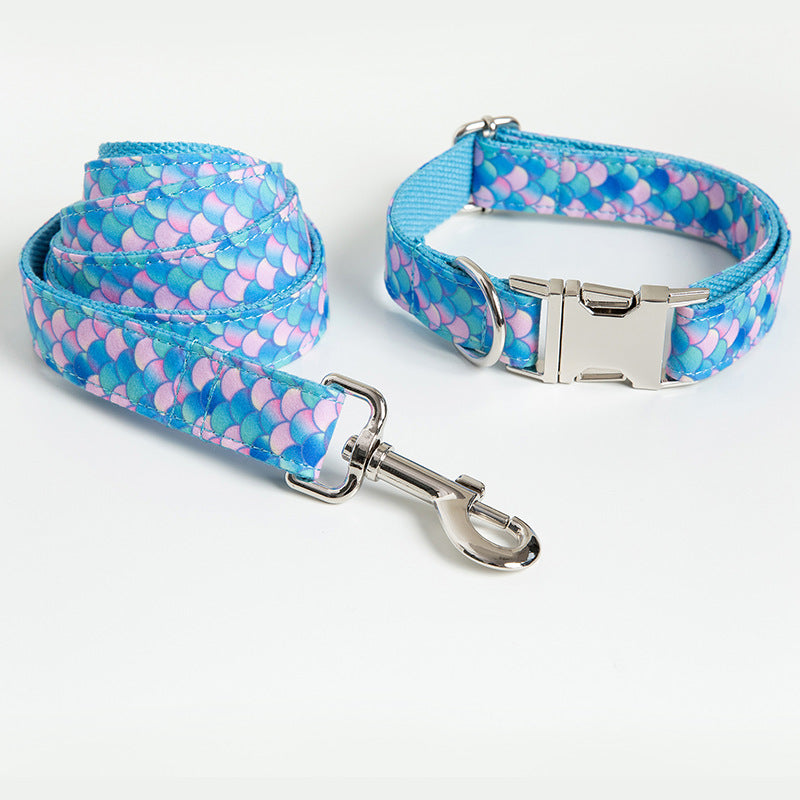 Pet Mermaid Collar Leash Set Adjustable Lead