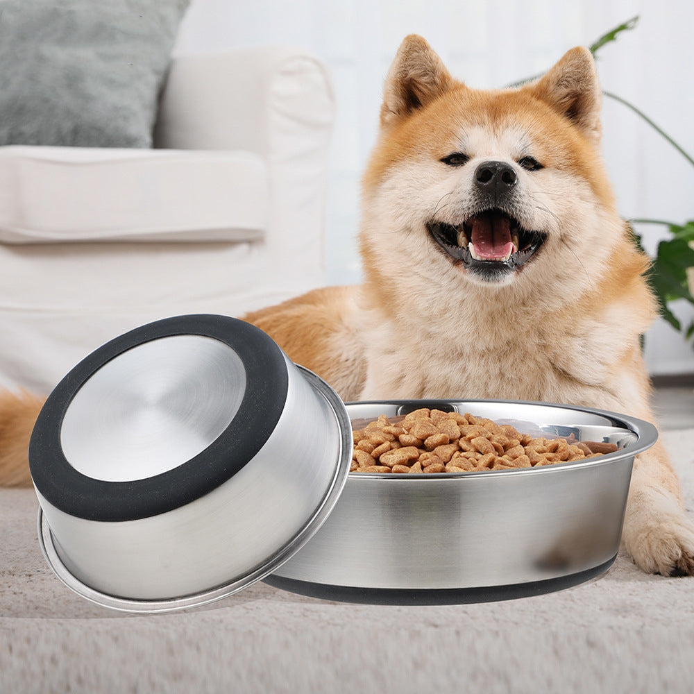 Silicone And Stainless Steel Pet Feeding Bowl For Pet Care