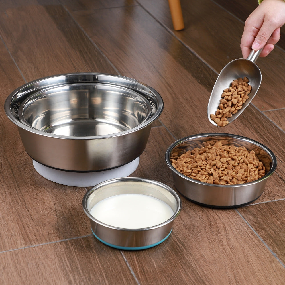 Silicone And Stainless Steel Pet Feeding Bowl For Pet Care