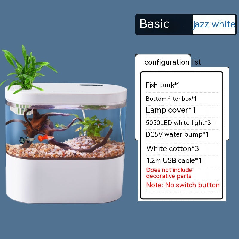 Desktop Self Circulating Mini Aquarium Fish Tank Ecosystem