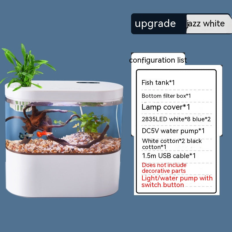 Desktop Self Circulating Mini Aquarium Fish Tank Ecosystem
