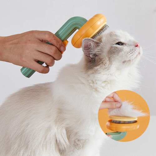 Pet Pumpkin Self-Cleaning Slicker Brush for Grooming Pets