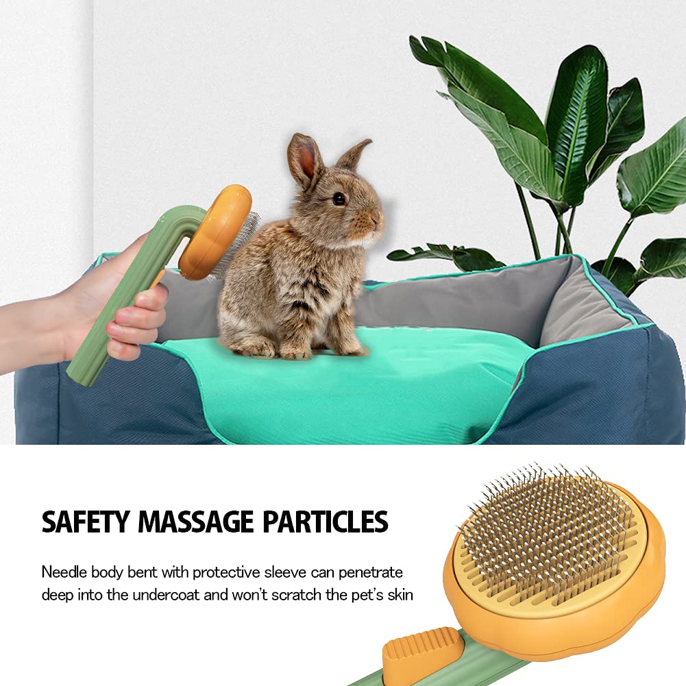 Pet Pumpkin Self-Cleaning Slicker Brush for Grooming Pets