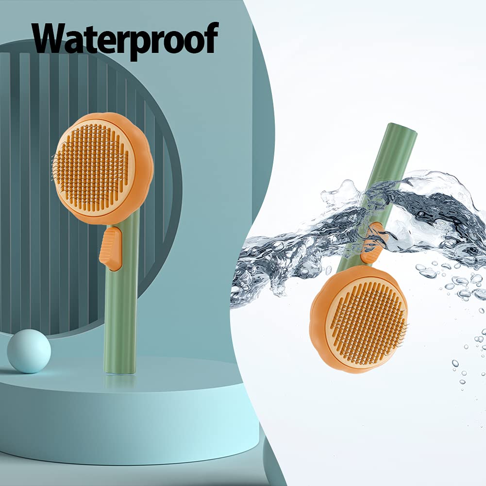 Pet Pumpkin Self-Cleaning Slicker Brush for Grooming Pets
