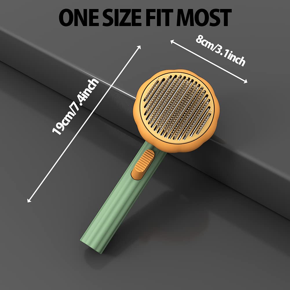 Pet Pumpkin Self-Cleaning Slicker Brush for Grooming Pets