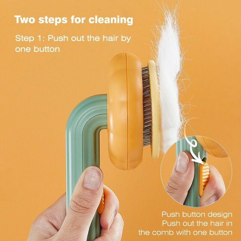 Pet Pumpkin Self-Cleaning Slicker Brush for Grooming Pets