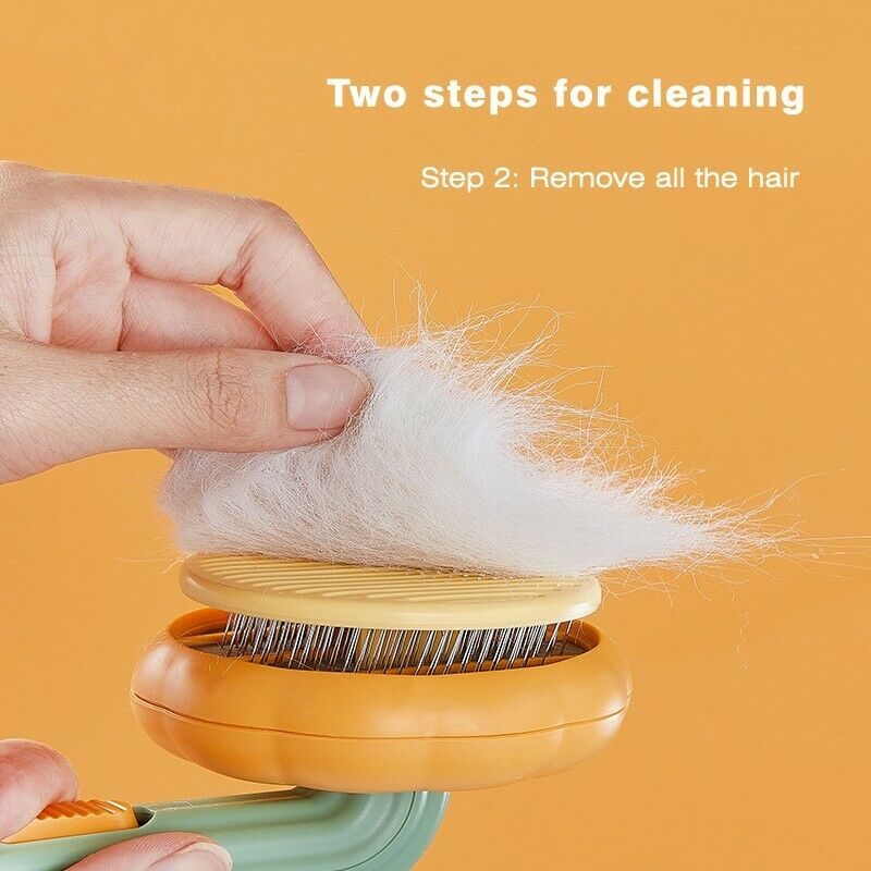 Pet Pumpkin Self-Cleaning Slicker Brush for Grooming Pets