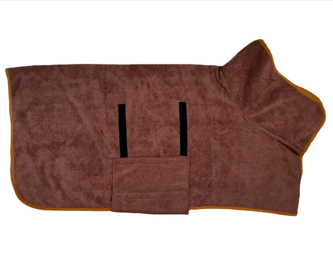 Pet Bathrobe Fast Drying Microfiber Absorbent Grooming Adjustable Towel Coat