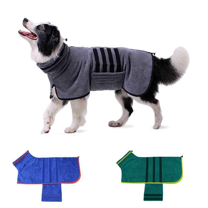 Pet Bathrobe Water Absorbent Grooming Drying Adjustable Pet Towel Accessories