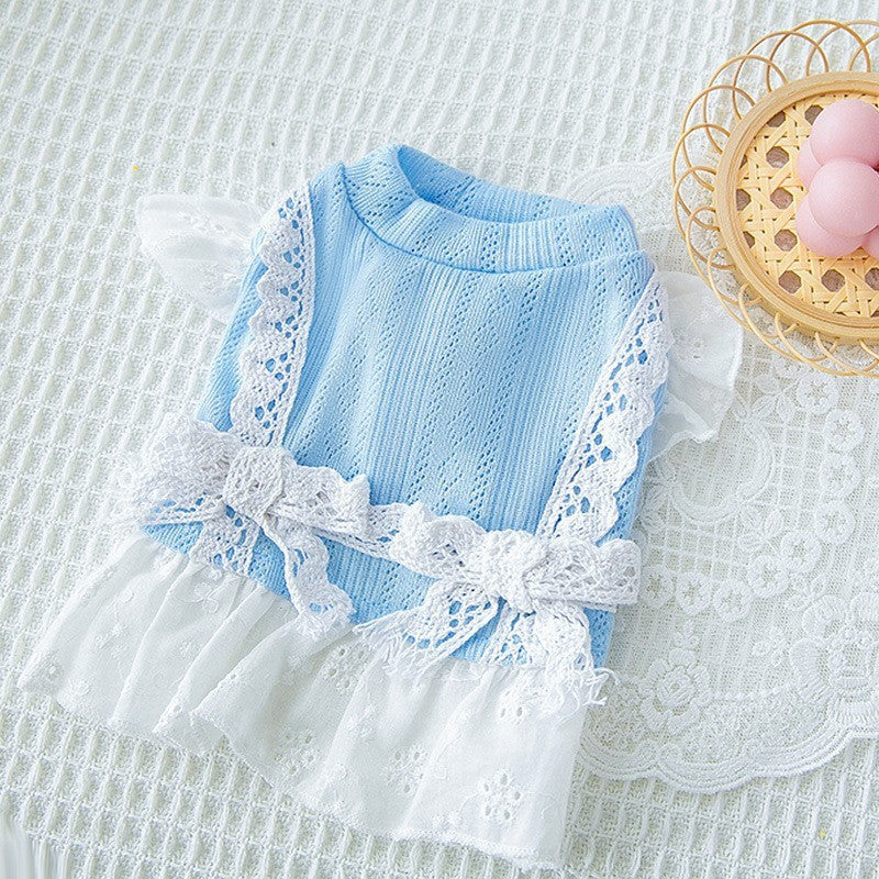Pet Cute Mesh Strawberry Strap Dress Lightweight Apparel
