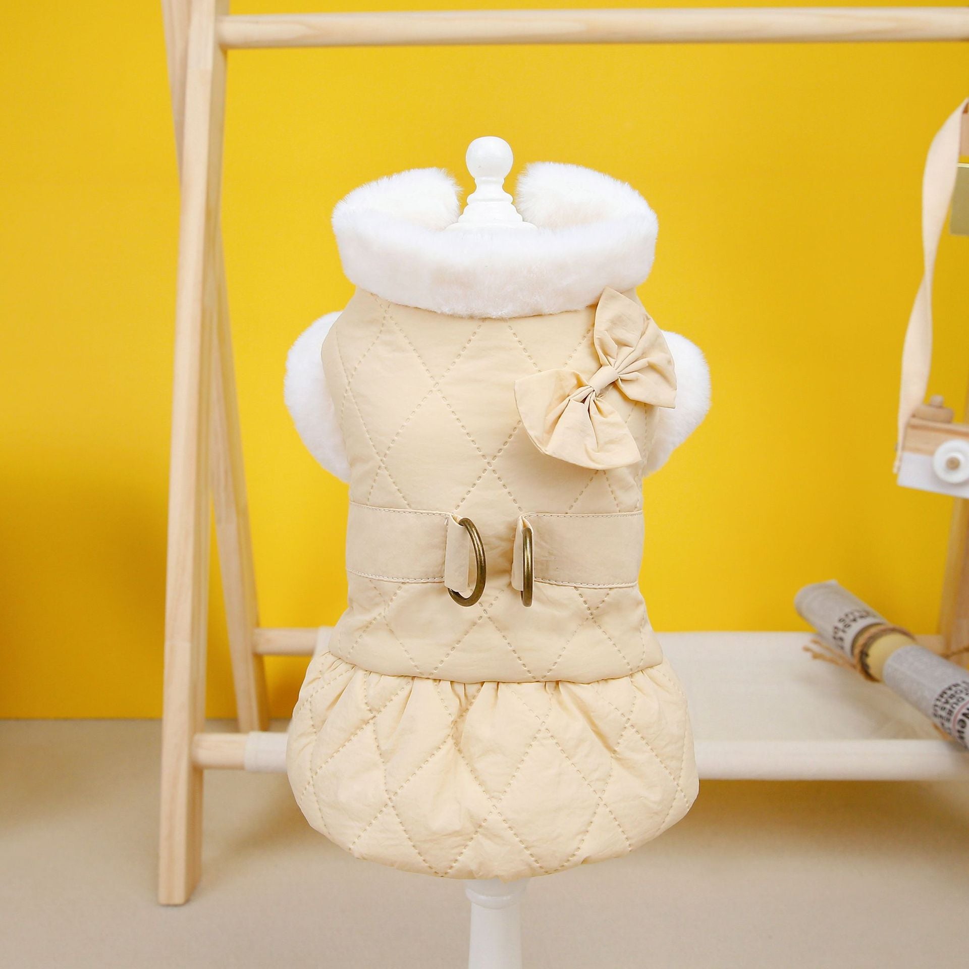 Butterfly Cotton Padded Pet Dress For Pet Wear