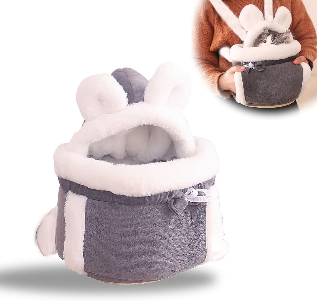 Pet Double Pocket Front Carrier Backpack Warm Travel Bag
