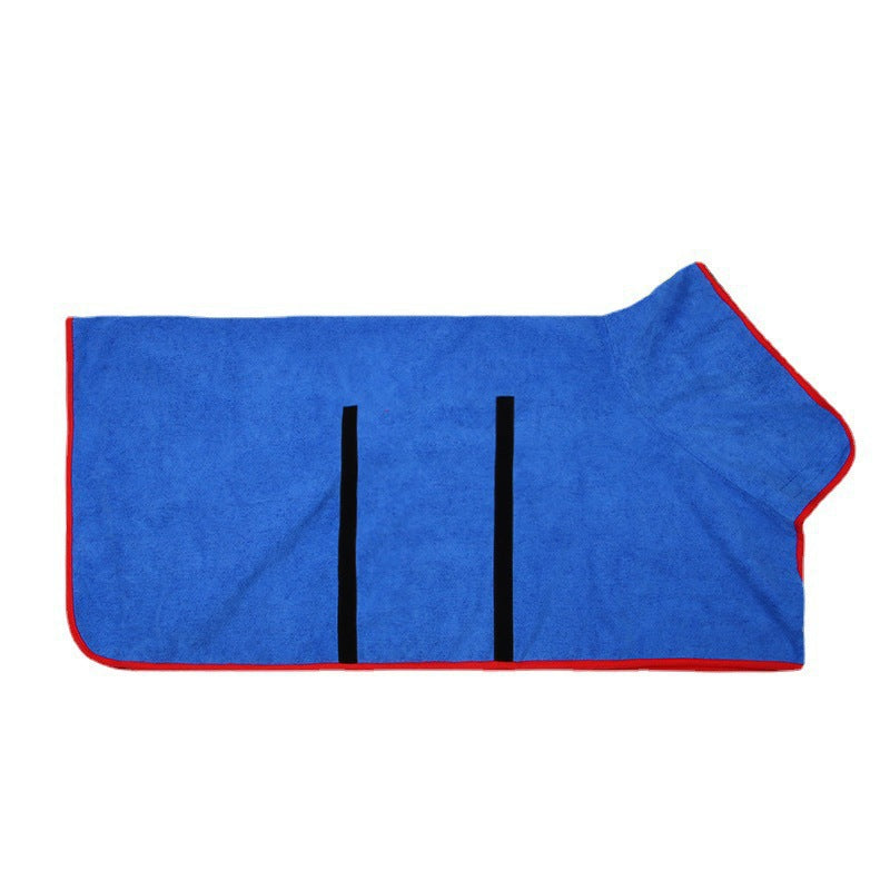 Pet Bathrobe Fast Drying Microfiber Absorbent Grooming Adjustable Towel Coat