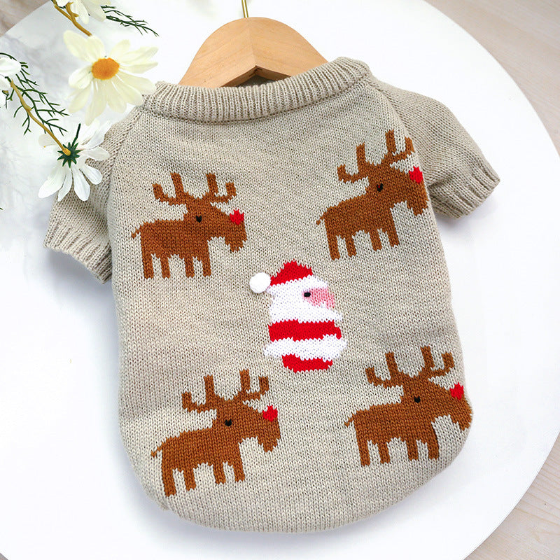 Warm Festive Pet Christmas Sweater Soft Winter Holiday Clothing