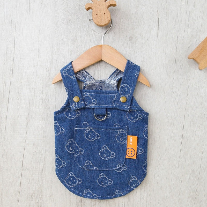 Pet Spring Autumn Thin Denim Princess Dress Cute Apparel