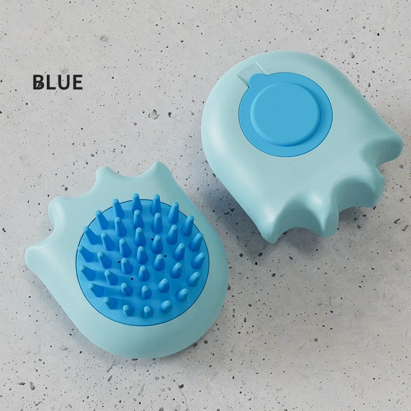 Pet Bath Brush With Shampoo Dispenser Massage Grooming Tool