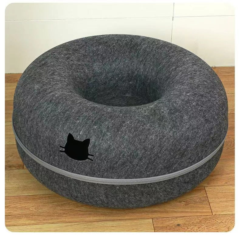 Comfortable Round Tunnel Bed for Pets