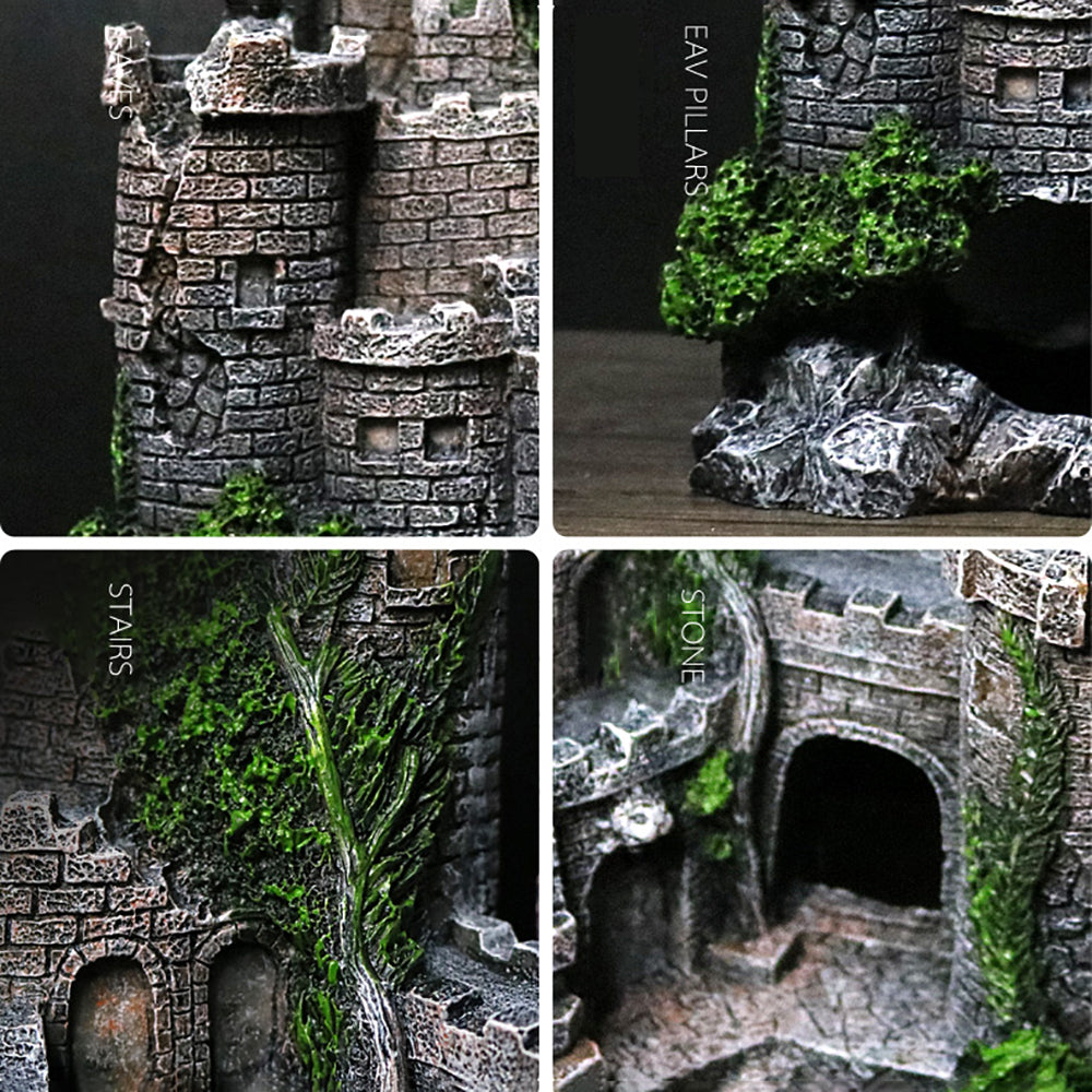 Resin Castle Aquarium Decoration For Fish Tank Landscaping