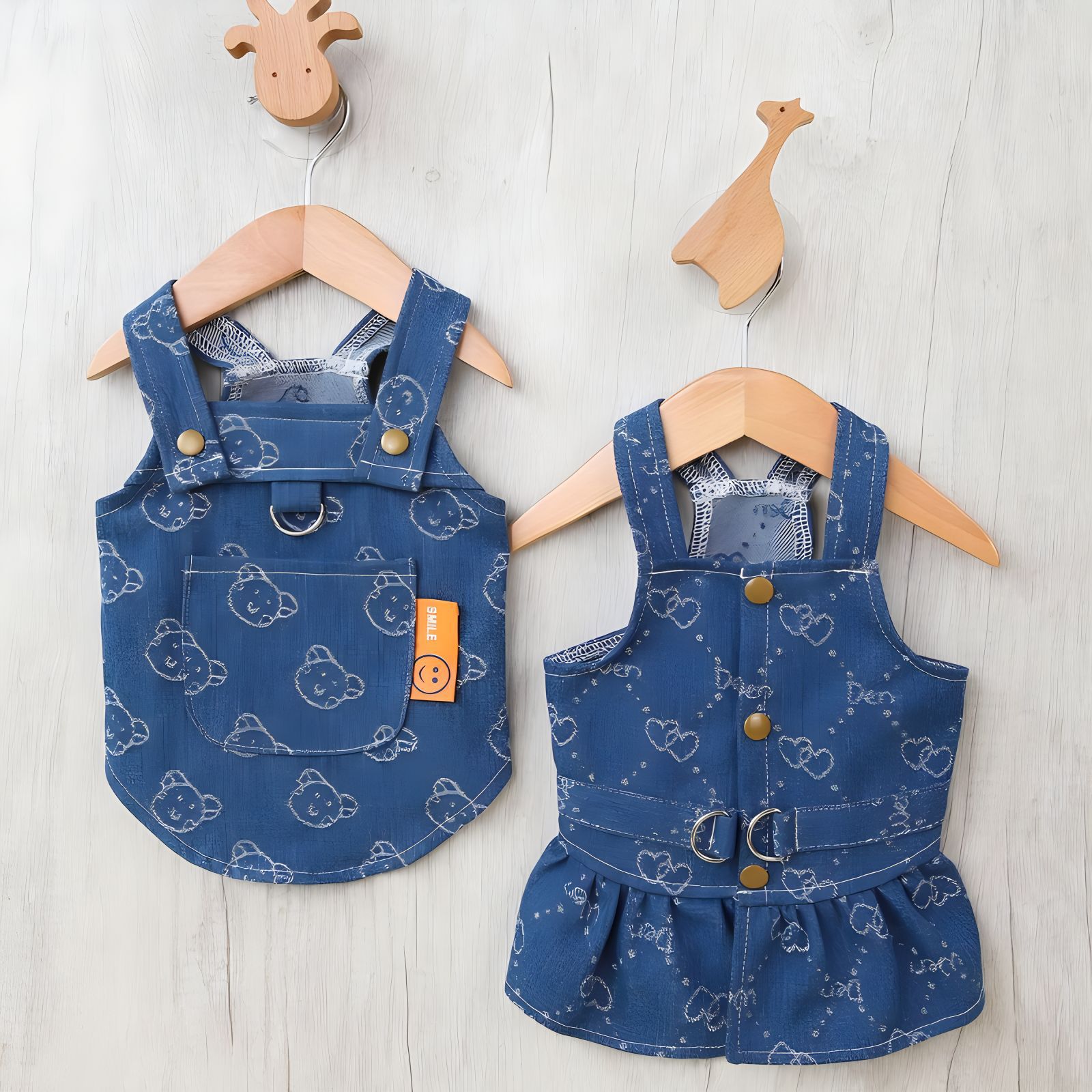 Pet Spring Autumn Thin Denim Princess Dress Cute Apparel