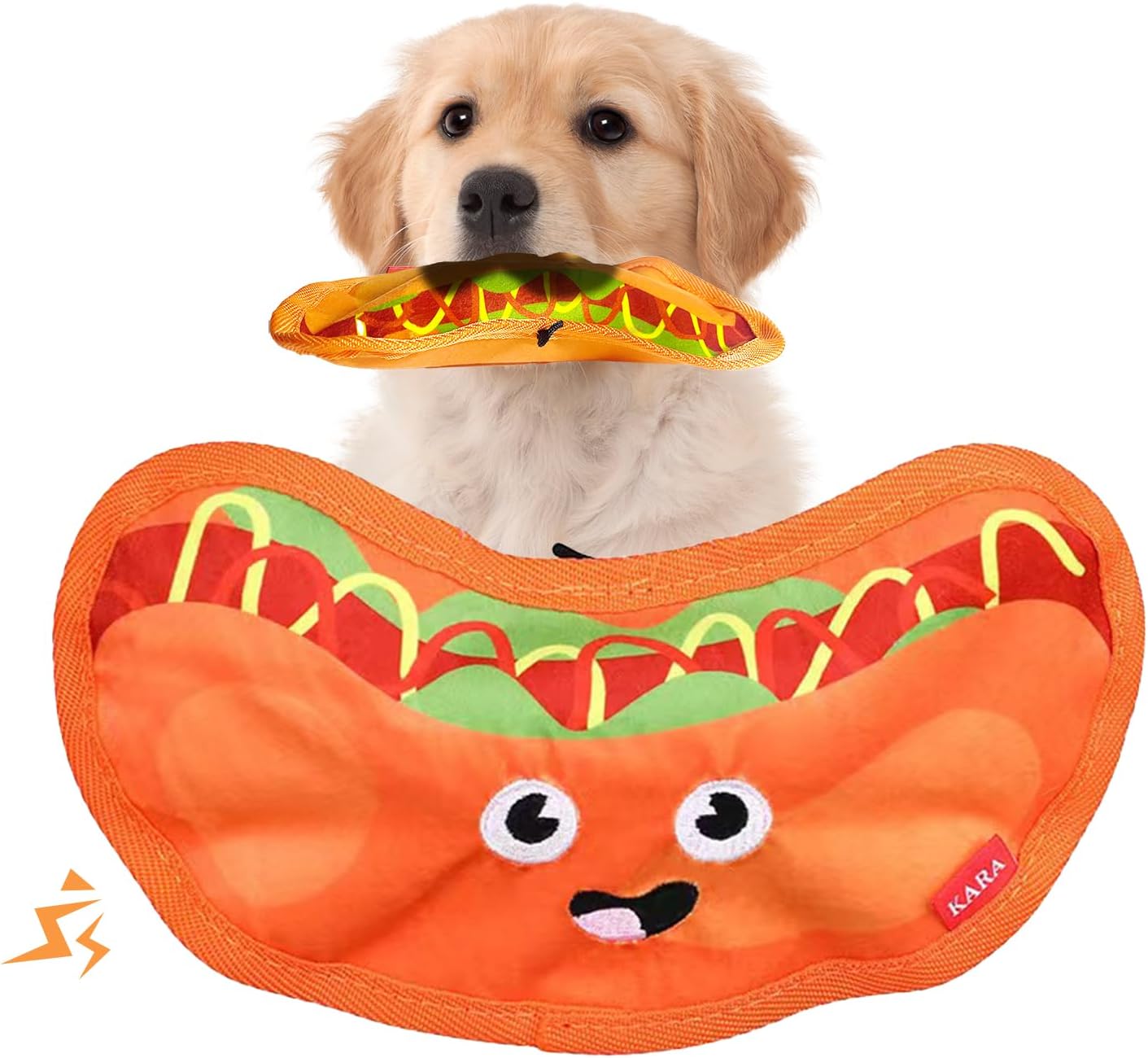 Crinkle Squeaky Stuffless Durable Interactive Chew Toy Hamburger